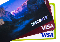 Three major credit cards in a row 
